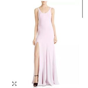 NEW Halston Heritage Side-Slit Flounce Gown Hushed Vio‎ Purple Dress Maxi NWT 0